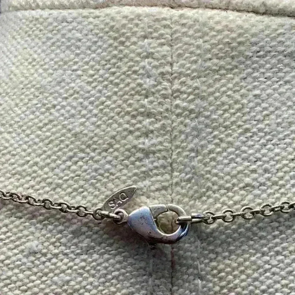 SAQ Blue Green Foil Glass Necklace with Silver Turtle and Fish - Picture 4 of 4